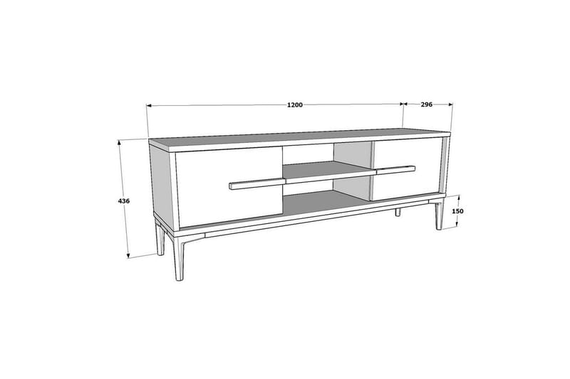 Yemisen TV-benk 120 cm - Brun/Svart - Møbler - Mediamøbel & tv møbel - TV-benk & mediabenk