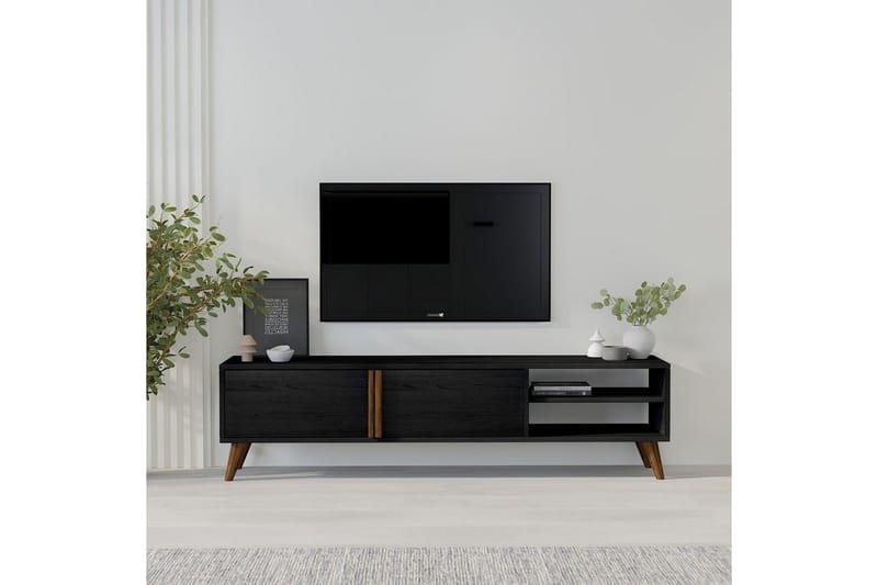 Ythmere TV-benk 160 cm - Svart - Møbler - Mediamøbel & tv møbel - TV-benk & mediabenk