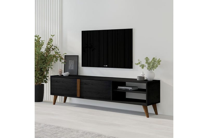 Ythmere TV-benk 160 cm - Svart - Møbler - Mediamøbel & tv møbel - TV-benk & mediabenk