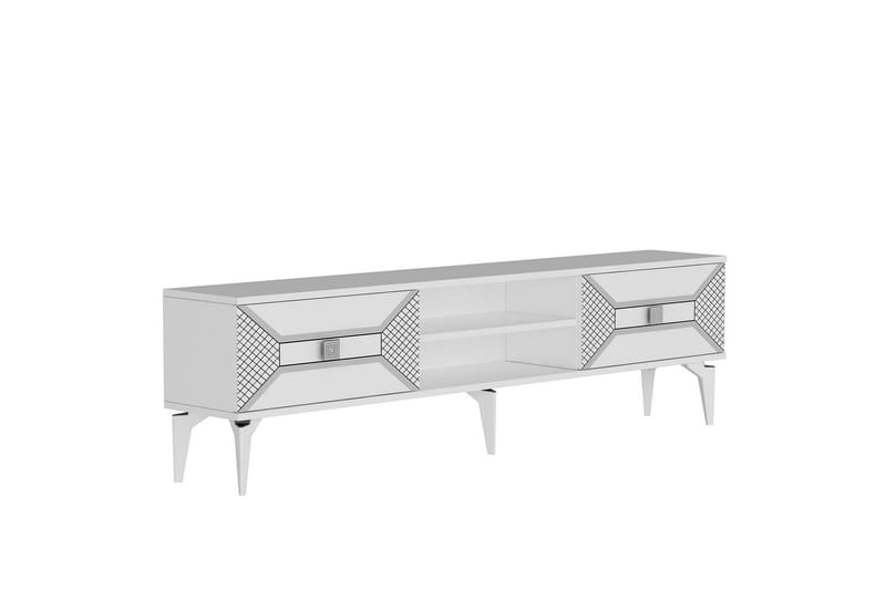 Yumedi TV-benk 150 cm, Hvit/Sølv