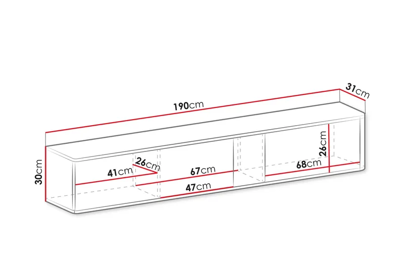 Zalricus Tv-skåp 190 cm - Beige - Møbler - Mediamøbel & tv møbel - TV-skap