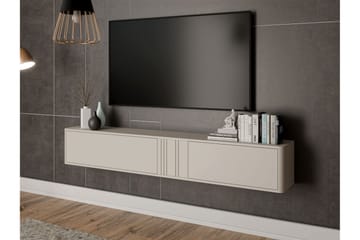 Zalricus Veggmontert TV-benk 190 cm med Oppbevaring i Malt Tre - Beige - Møbler - Mediamøbel & tv møbel - TV-benk & mediabenk
