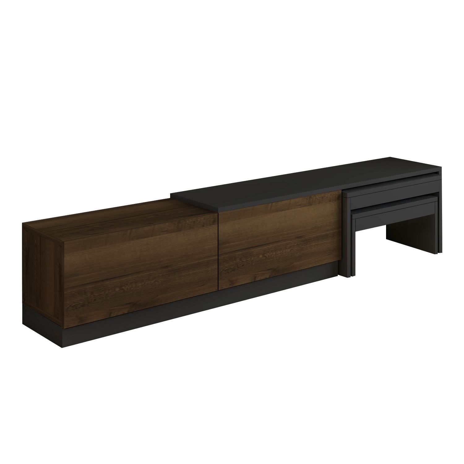 Zalven TV-benk 180x36x30 cm - Antrasitt/Antikk valnøtt