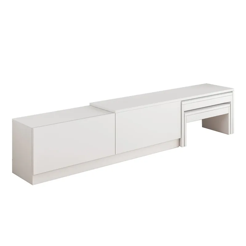 Zalven TV-benk 180x36x30 cm - hvit - Møbler - Mediamøbel & tv møbel - TV-benk & mediabenk
