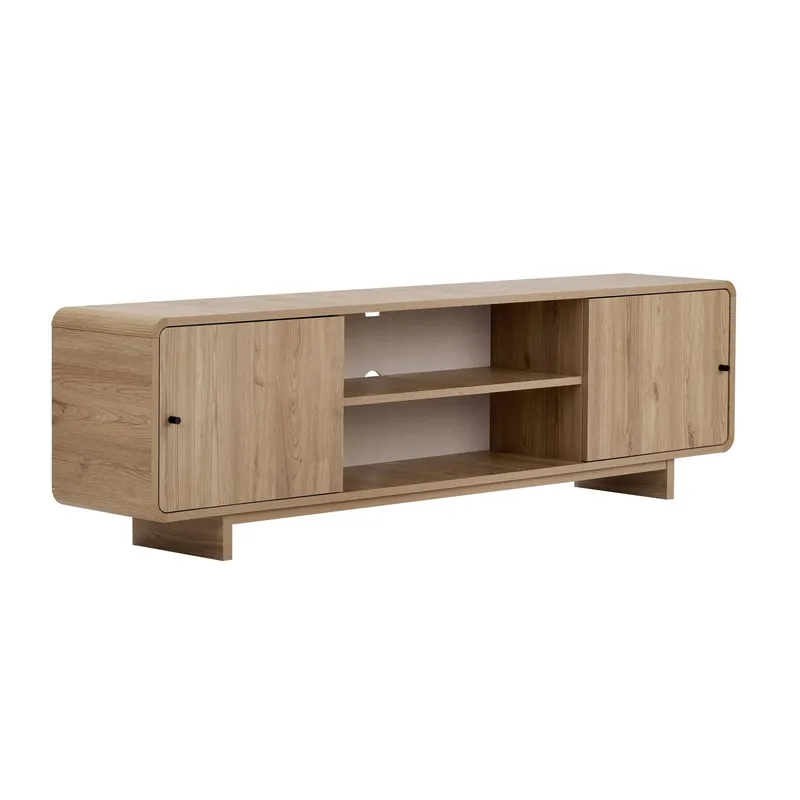 Zavio TV-benk med Oppbevaring 180x52x34 cm, Eik