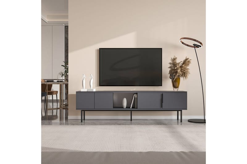 Zeiran TV-benk 180 cm - Antrasitt - Møbler - Mediamøbel & tv møbel - TV-benk & mediabenk