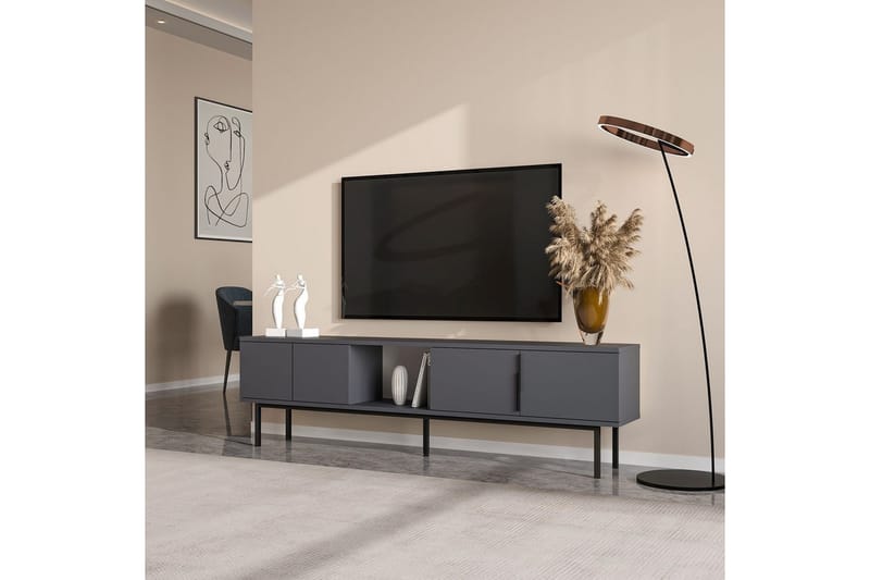 Zeiran TV-benk 180 cm - Antrasitt - Møbler - Mediamøbel & tv møbel - TV-benk & mediabenk