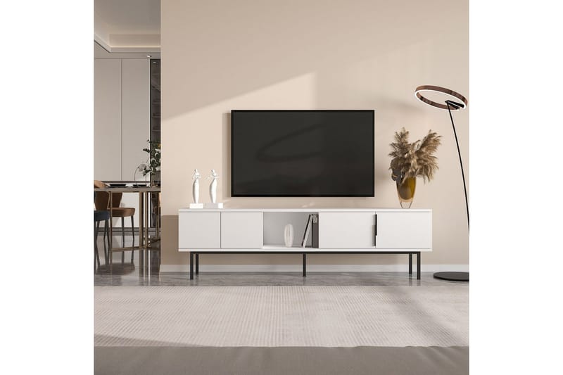Zeiran TV-benk 180 cm - Hvit - Møbler - Mediamøbel & tv møbel - TV-benk & mediabenk