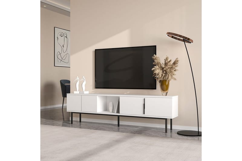 Zeiran TV-benk 180 cm - Hvit - Møbler - Mediamøbel & tv møbel - TV-benk & mediabenk