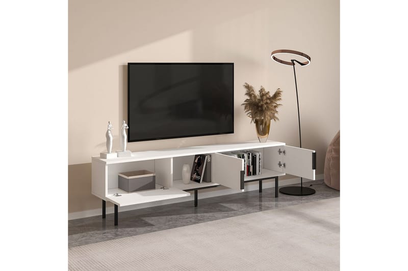 Zeiran TV-benk 180 cm - Hvit - Møbler - Mediamøbel & tv møbel - TV-benk & mediabenk