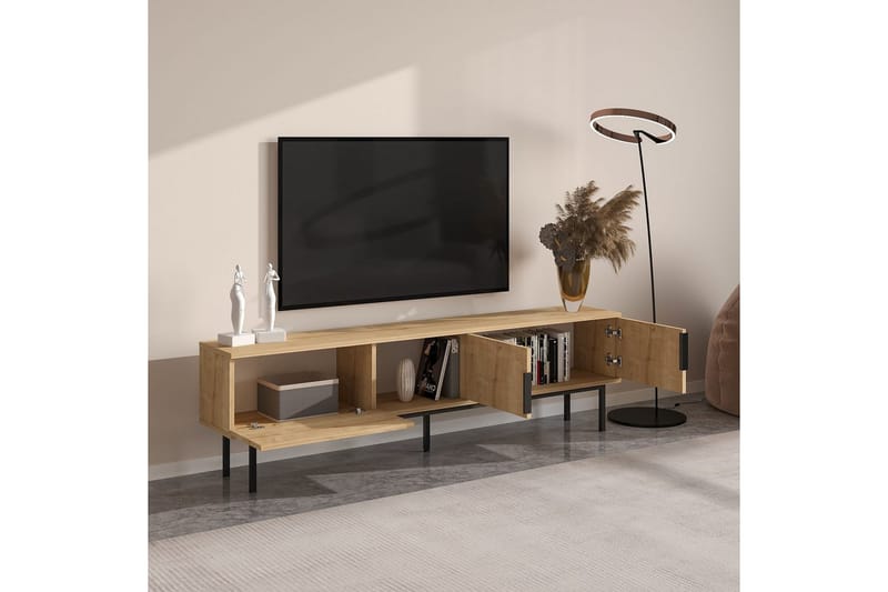 Zeiran TV-benk 180 cm - Mellomfarget tre - Møbler - Mediamøbel & tv møbel - TV-benk & mediabenk