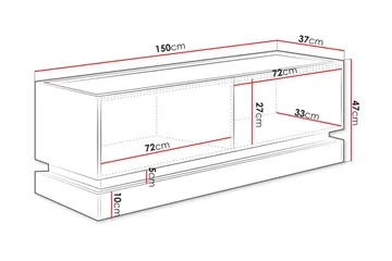 Zelric Tv-bänk 150 cm - Beige - Møbler - Mediamøbel & tv møbel - TV-benk & mediabenk