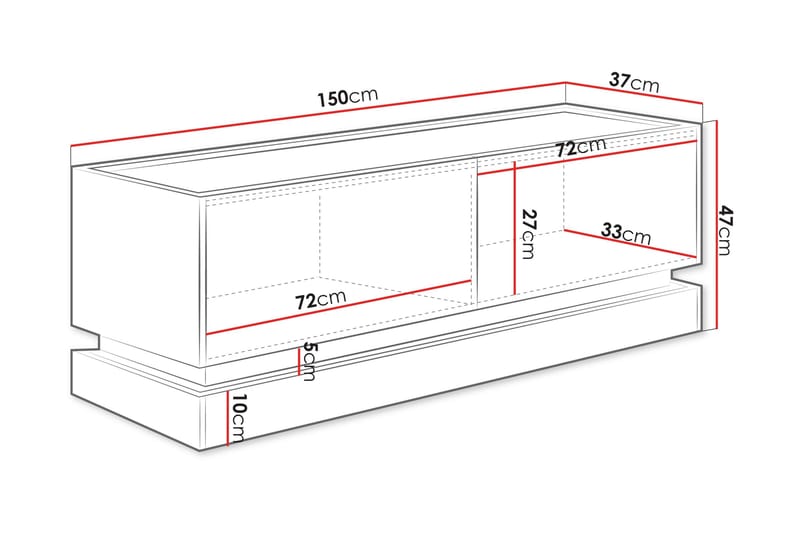 Zelric Tv-bänk 150 cm - Beige - Møbler - Mediamøbel & tv møbel - TV-benk & mediabenk