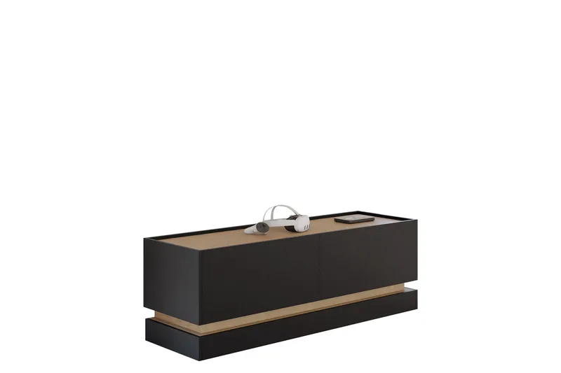 Zelric Tv-bänk 150 cm - Svart - Møbler - Mediamøbel & tv møbel - TV-benk & mediabenk