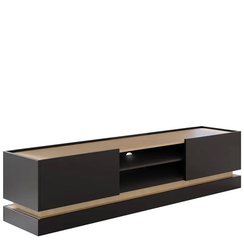 Zelric TV-benk 200 cm, Svart