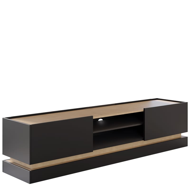 Zelric TV-benk 200 cm - Svart - Møbler - Mediamøbel & tv møbel - TV-benk & mediabenk