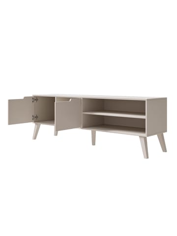 Zelto Gulvstående TV-benk 160 cm med Oppbevaring i Malt Tre - Beige - Møbler - Mediamøbel & tv møbel - TV-benk & mediabenk