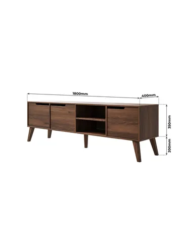 Zelto TV-benk 180 cm - Warmia valnøtt - Møbler - Mediamøbel & tv møbel - TV-benk & mediabenk