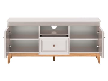 Zeylor Gulvstående TV-benk 136 cm med Oppbevaring i Eik - Beige - Møbler - Mediamøbel & tv møbel - TV-benk & mediabenk