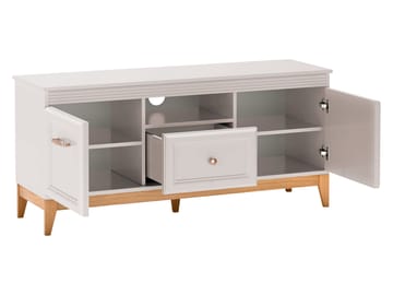 Zeylor Gulvstående TV-benk 136 cm med Oppbevaring i Eik - Beige - Møbler - Mediamøbel & tv møbel - TV-benk & mediabenk
