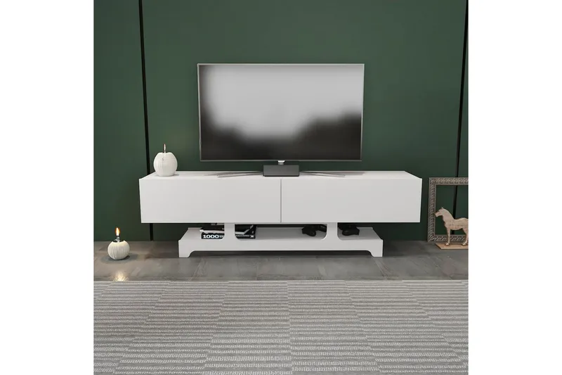 Zira TV-benk 160 cm - Hvit - Møbler - Mediamøbel & tv møbel - TV-benk & mediabenk