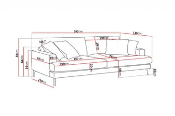 Menard Premium 5-seters dyp sofa i chenille - Grå - Møbler - Sofaer