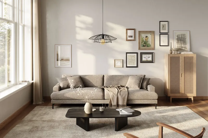 Menard Premium 5-personers Dyb Sofa i Chenille - Brun - Møbler - Sofaer