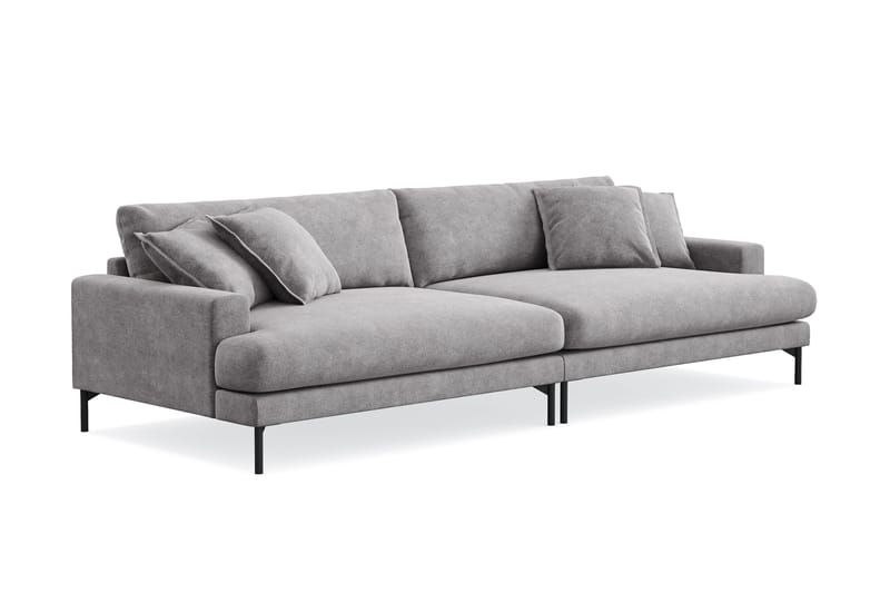 Menard Premium 5-seters dyp sofa i chenille - Grå - Møbler - Sofaer