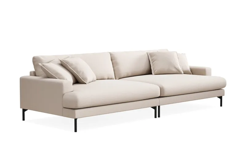 Menard Premium 5-personers Dyb Sofa i Bouclé - Lys Beige - Møbler - Sofaer