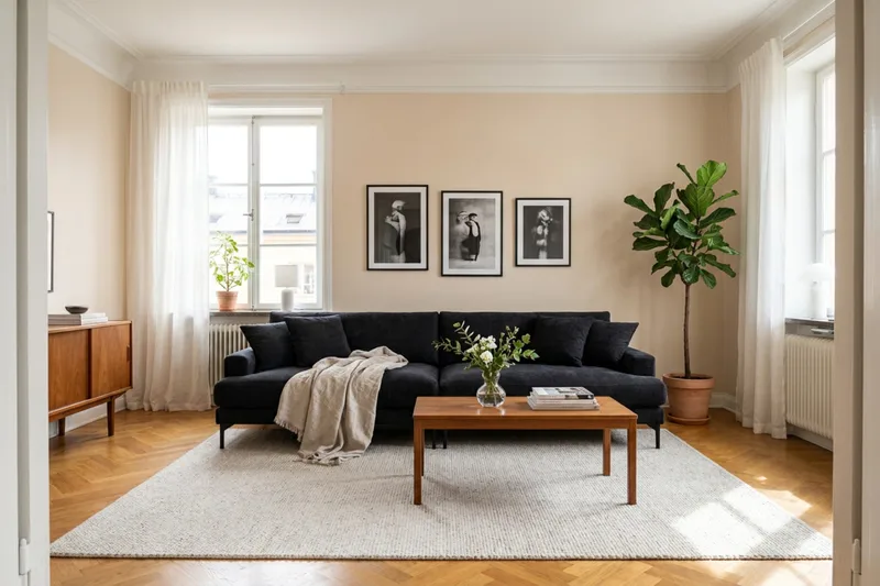 Menard Premium 5-seters dyp sofa i chenille - Svart - Møbler - Sofaer