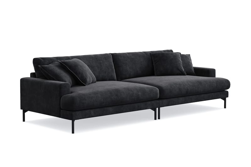 Menard Premium 5-seters dyp sofa i chenille - Svart - Møbler - Sofaer