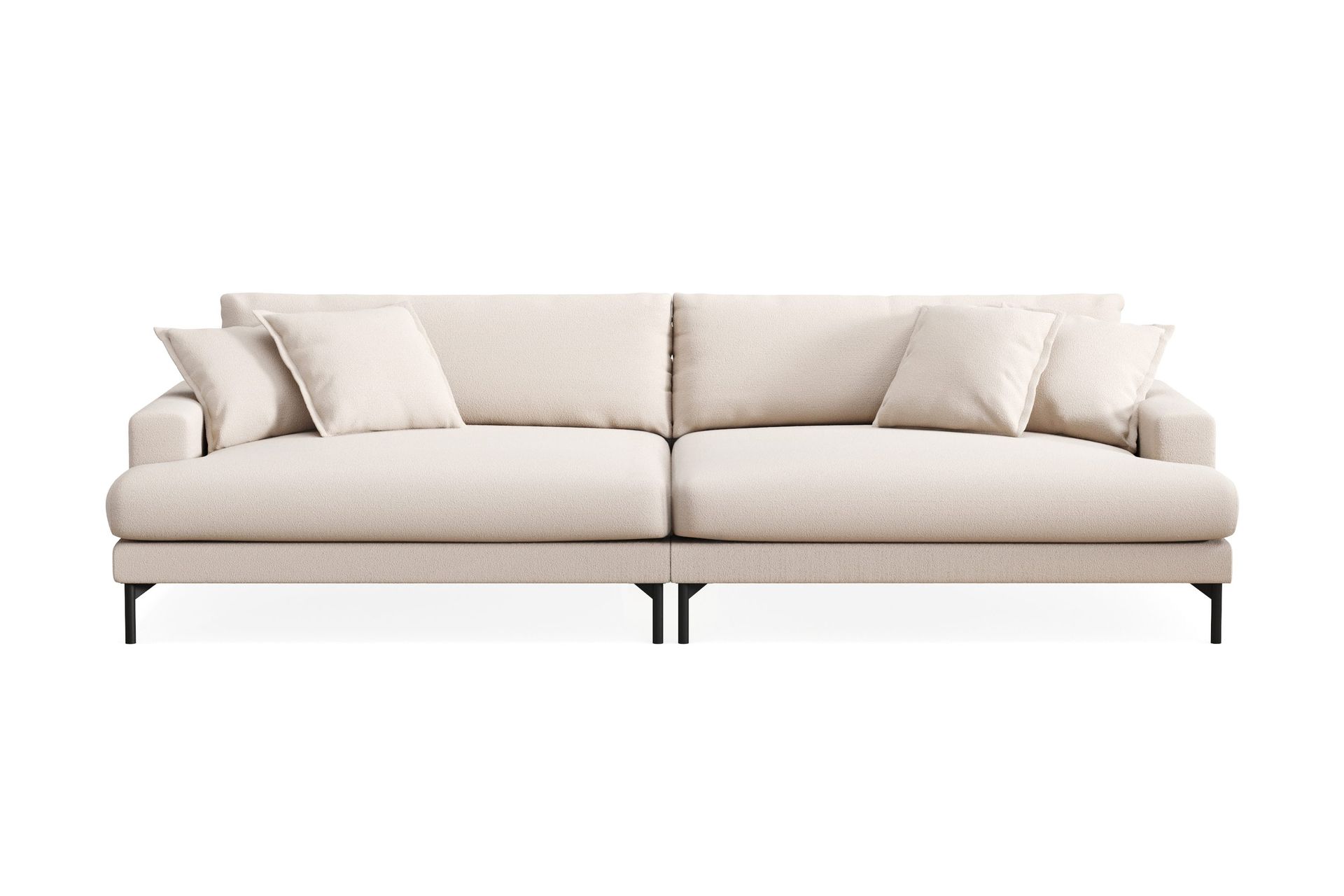 Menard Premium 5-seters dyp sofa i bouclé - Lysbeige