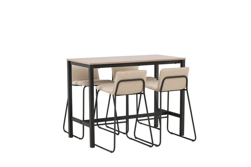 Rektangulär matgrupp Venture Home Beige Valnöt 4st - Møbler - Bord