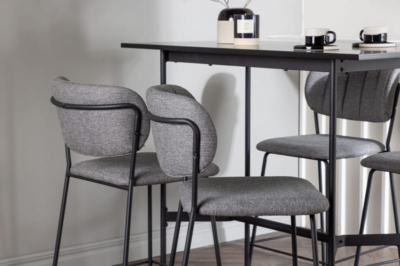 Rektangulär matgrupp Venture Home Grå Svart 4st - Møbler - Bord