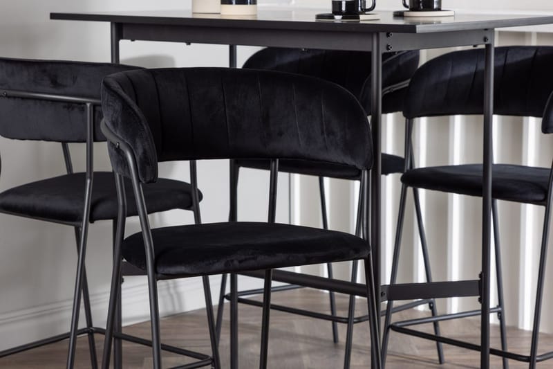 Rektangulär matgrupp Venture Home Svart Svart 4st - Møbler - Bord