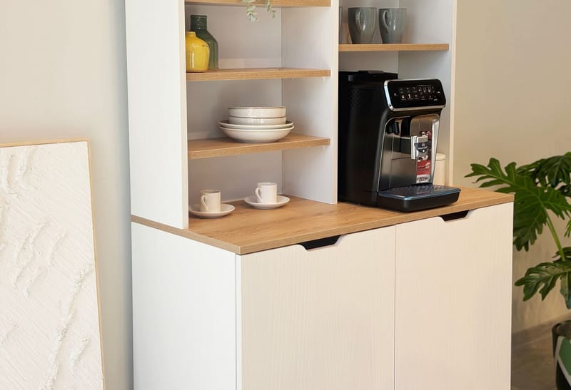 Salongbord- og krakksett (3 deler) Homitis Flexa (100 x 190 x 45 cm) Eik krem - Møbler - Bord