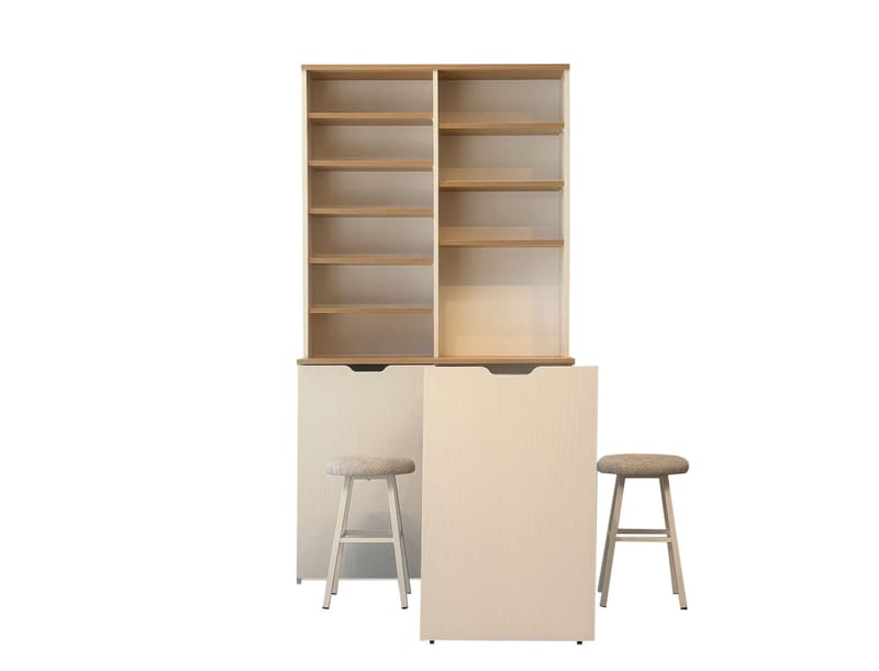 Salongbord- og krakksett (3 deler) Homitis Flexa (100 x 190 x 45 cm) Eik krem - Møbler - Bord