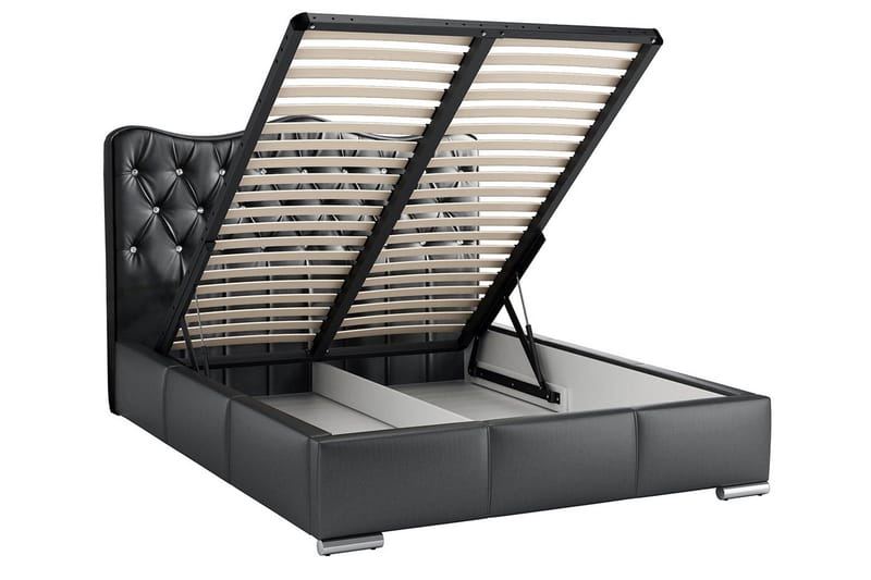 Aalbu Sengeramme 140x200 cm - Svart - Møbler - Senger - Sengeramme & sengestamme