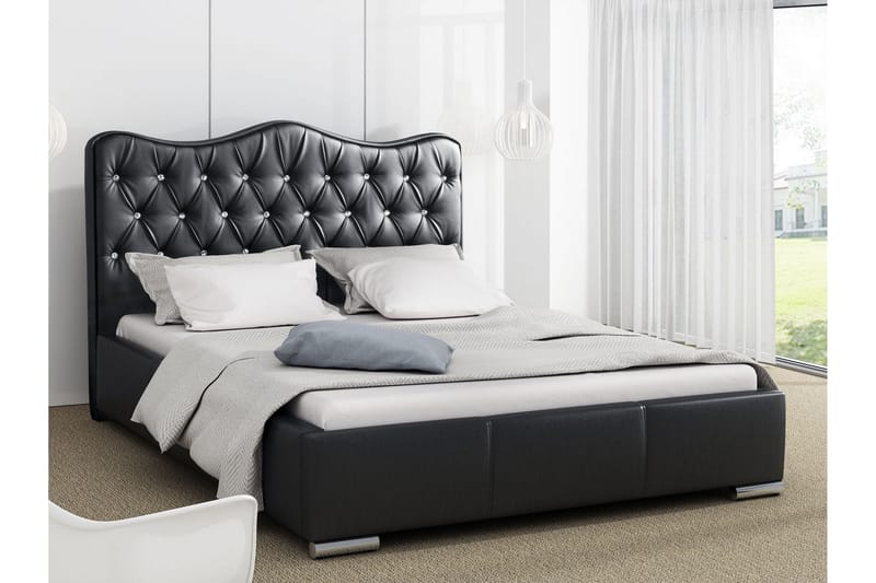 Aalbu Sengeramme 160x200 cm - Svart - Møbler - Senger - Sengeramme & sengestamme