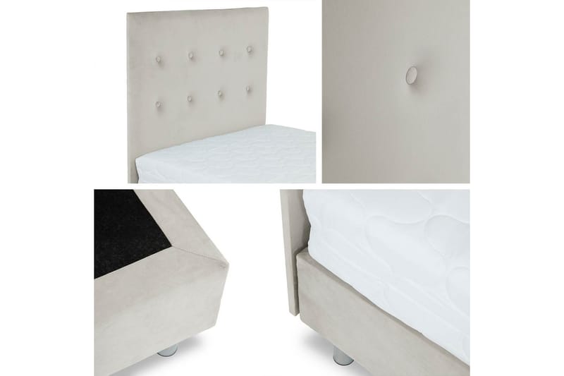 Adeliza Kontinentalseng 120x200 cm+Panel 60 cm - Hvit - Komplett sengepakke