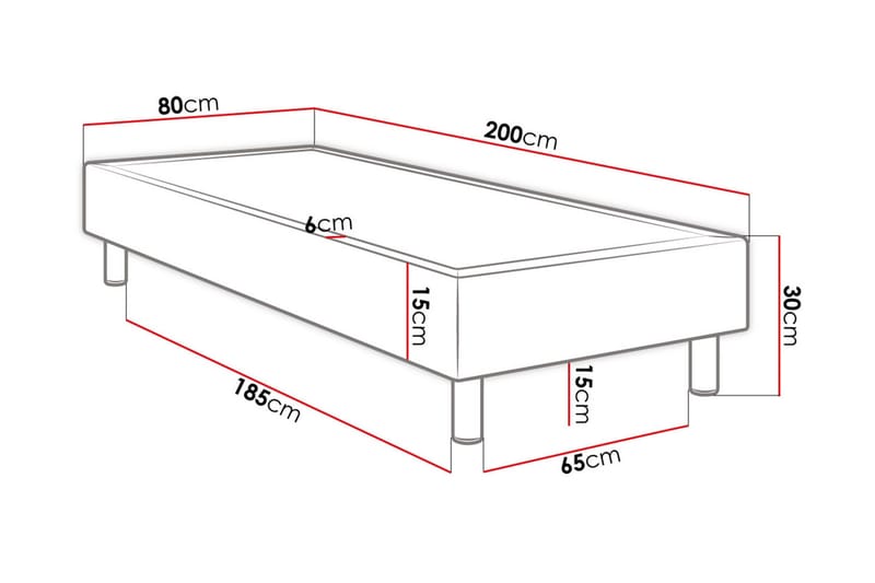 Adeliza kontinentalseng 80x200 cm - Hvit - Møbler - Senger - Kontinentalsenger