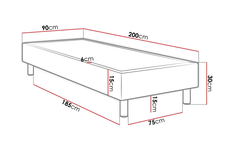 Adeliza kontinentalseng 90x200 cm - Mørkegrå - Møbler - Senger - Kontinentalsenger
