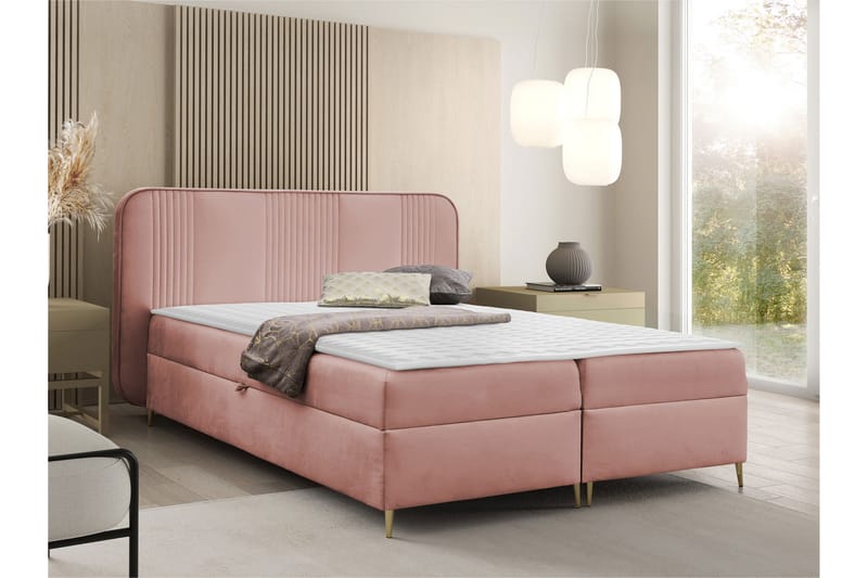 Alani Sengpakke Kontinentalseng 140x200 cm - Rosa - Møbler - Senger - Komplett sengepakke