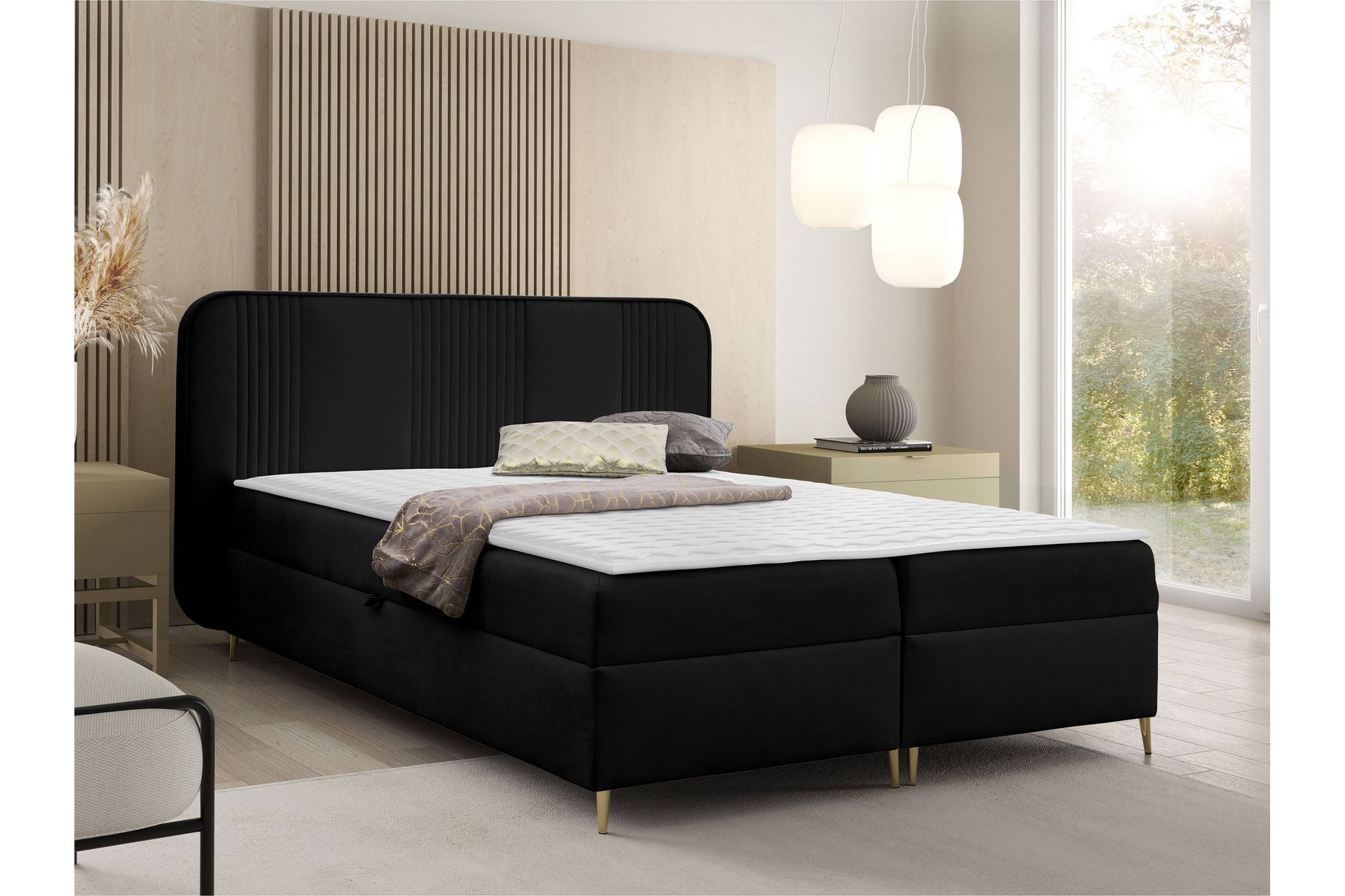Alani Sengpakke Kontinentalseng 160x200 cm - Svart - Møbler - Senger - Komplett sengepakke