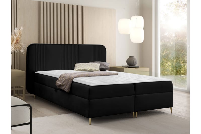 Alani Sengpakke Kontinentalseng 160x200 cm - Svart - Møbler - Senger - Komplett sengepakke