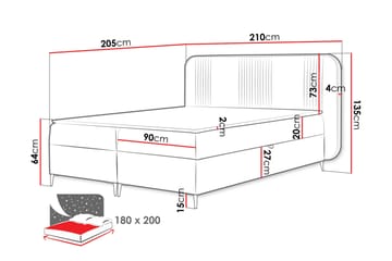Alani Sengpakke Kontinentalseng 180x200 cm - Svart - Møbler - Senger - Komplett sengepakke