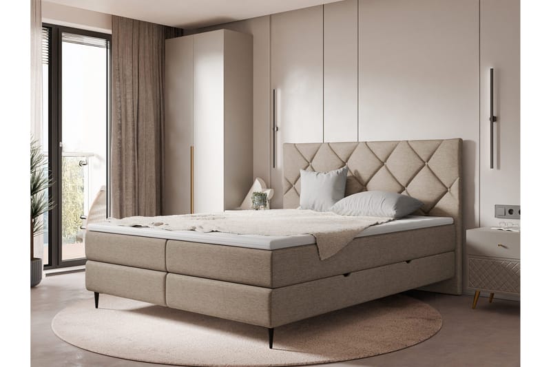 Alasia Sengpakke Kontinentalseng 160x200 cm - Brun - Møbler - Senger - Komplett sengepakke