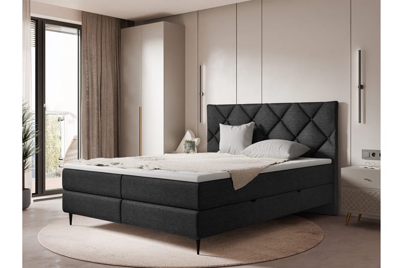 Alasia Sengpakke Kontinentalseng 160x200 cm - Svart - Møbler - Senger - Komplett sengepakke
