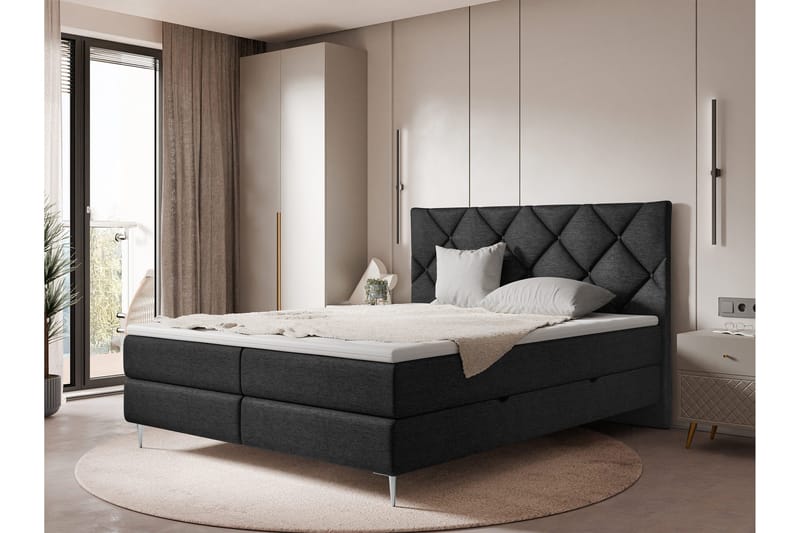 Alasia Sengpakke Kontinentalseng 160x200 cm - Svart - Møbler - Senger - Komplett sengepakke