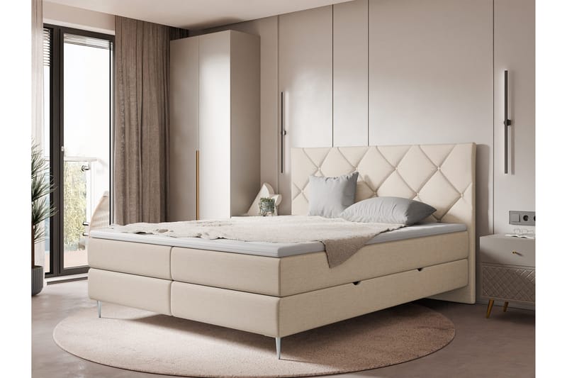 Alasia Sengpakke Kontinentalseng 180x200 cm - Beige - Møbler - Senger - Komplett sengepakke